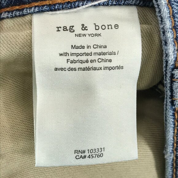 Rag & Bone Dre Low Rise Slim Boyfriend Jeans Women's Size 30 Bellview Blue Denim - Picture 11 of 12